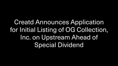 OG Collection, Inc. applies for listing on Upstream